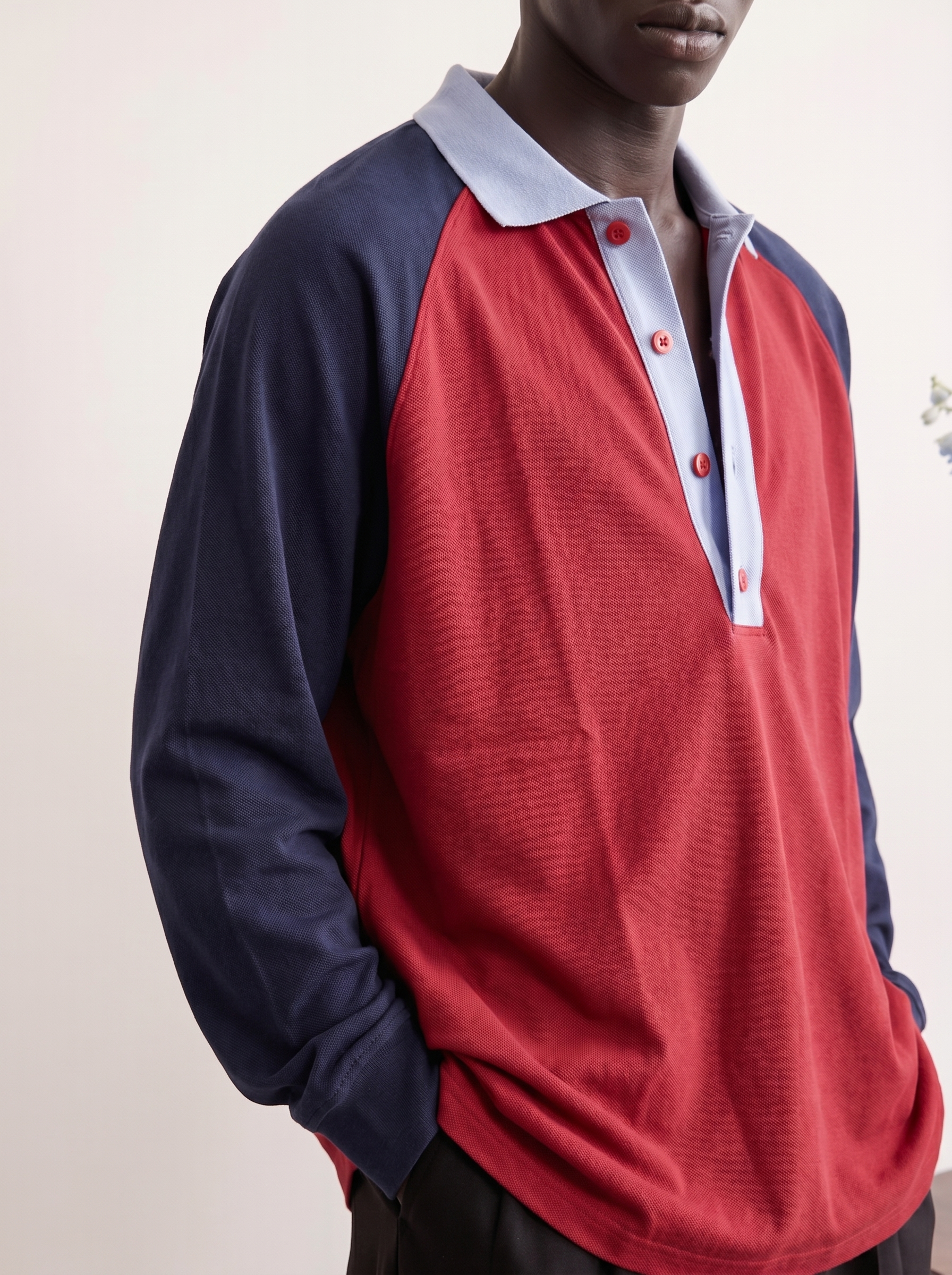 Crimson Raglan Polo